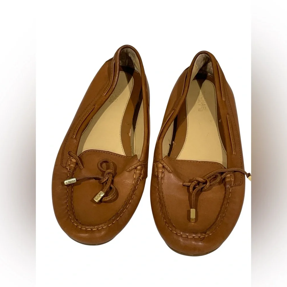 Michael Kors Genuine Leather Loafers In Camel Color Size‎ 7.5